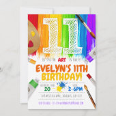 Malerei, Art Birthday Party - 11 Einladung (Vorderseite)