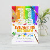 Malerei, Art Birthday Party - 11 Einladung (Stehend Vorderseite)