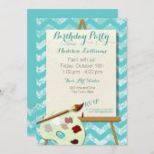 Malerei Art Geburtstagsparty Einladung (Vorne/Hinten)