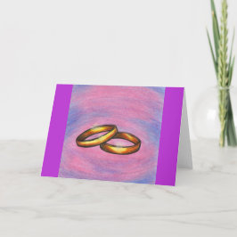 Malerei Art golden Paar Hochzeitsringe I Liebe Sie Karte