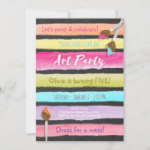 Malerei Art Party Geburtstagseinladung Chalkboard Einladung (Vorderseite)