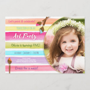 Malerei Art Party Geburtstagseinladung Rainbow Einladung