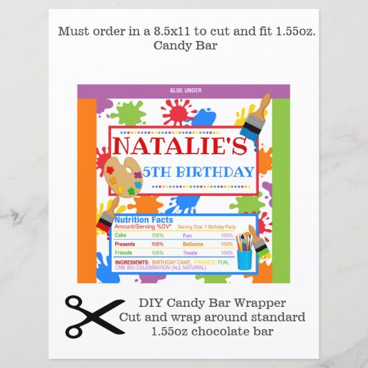 Malerei Art Party Schokolade Bar Wrapper (Vorderseite)