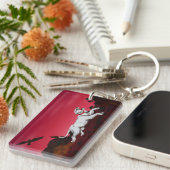 Malerei Art White Lioness afrikanischer Landschaft Schlüsselanhänger (Vorderseite rechts)