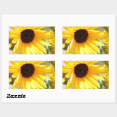 Malerei auf digitales Foto von Sonnenblumen Rechteckiger Aufkleber (Blatt)