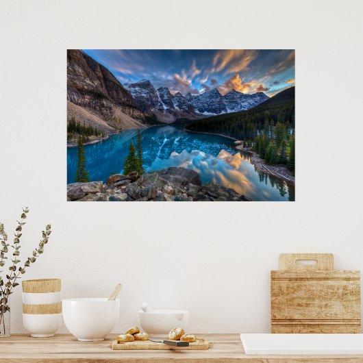 Malerei auf Moraine Poster (Küche)