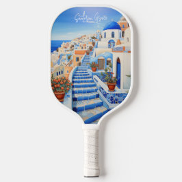 Malerei auf Santorini Insel Griechenland | Art der Pickleball Schläger