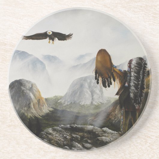 Malerei auf Untersetzer Eagle und Indisch (Vorne)