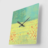 Malerei auf Wiesen Quadratische Wanduhr (Winkel)