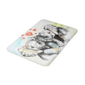 Malerei Bath Mat Elephant Familie Badematte (Schrägansicht)