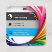 Malerei | Beruflich farbig Quadratische Visitenkarte (Rückseite)