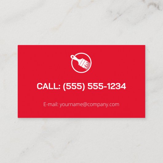 Malerei | Beruflich Rot Visitenkarte (Rückseite)