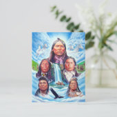 Malerei berühmte indische Chiefs-Indianer Postkarte (Stehend Vorderseite)