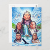 Malerei berühmte indische Chiefs-Indianer Postkarte (Vorne/Hinten)