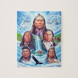 Malerei berühmte indische Chiefs-Indianer Puzzle