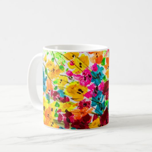 Malerei Blume Textur, die Farbe hell fl Kaffeetasse (Vorderseite Links)