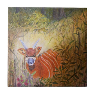 Malerei-Bongo-Antilope Fliese