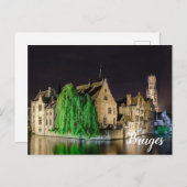 Malerei Brügge Altstadt und Belfry Tower Postc Postkarte (Vorne/Hinten)