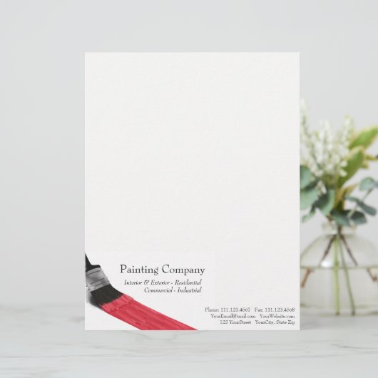 Malerei-Bürsten-rote Farbe - Briefkopf (Stehend Vorderseite)