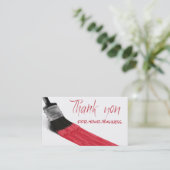 Malerei-Bürsten-rote Farbe - danke zu kardieren Visitenkarte (Stehend Vorderseite)