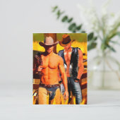 Malerei: Cowboy Corral Postkarte (Stehend Vorderseite)
