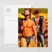 Malerei: Cowboy Corral Postkarte (Vorne/Hinten)