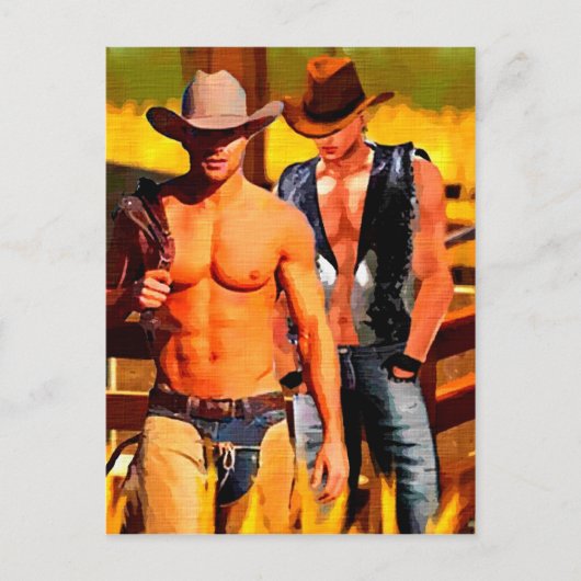 Malerei: Cowboy Corral Postkarte (Vorderseite)