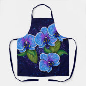 Malerei der blauen Orchideen-Blume Schürze (Vorderseite)