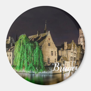 Malerei der Brügger Altstadt und des Belfry-Turms Magnet