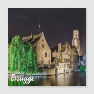 Malerei der Brügger Altstadt und des Belfry-Turms Magnetkarte