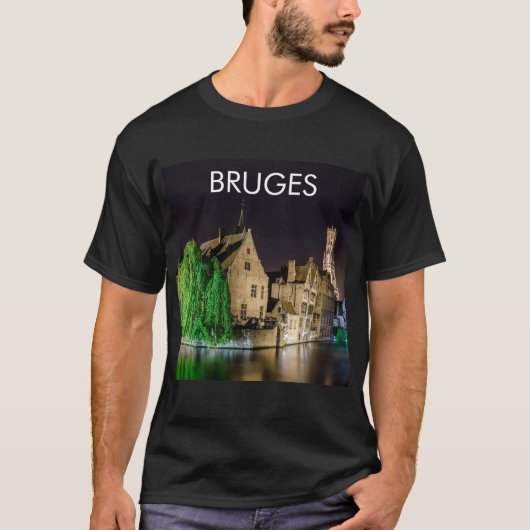 Malerei der Brügger Altstadt und des Belfry-Turms T-Shirt (Vorderseite)