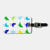 Malerei der farbigen Vögel durch Chariklia Zarris Gepäckanhänger (Vorderseite horizontal)