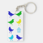 Malerei der farbigen Vögel durch Chariklia Zarris Schlüsselanhänger (Rückseite)