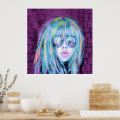 Malerei der jungen Frau von heute 2 Poster (Küche)