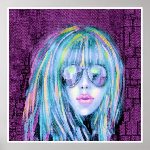 Malerei der jungen Frau von heute 2 Poster