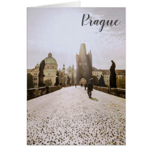 Malerei der Karlsbrücke in Prag bei Sonnenaufgang