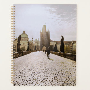 Malerei der Karlsbrücke in Prag bei Sonnenaufgang Planer