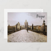 Malerei der Karlsbrücke in Prag bei Sonnenaufgang Postkarte (Vorne/Hinten)