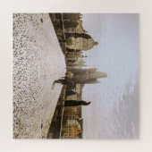 Malerei der Karlsbrücke in Prag bei Sonnenaufgang Puzzle (Horizontal)