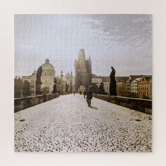 Malerei der Karlsbrücke in Prag bei Sonnenaufgang Puzzle (Vertikal)