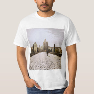 Malerei der Karlsbrücke in Prag bei Sonnenaufgang T-Shirt
