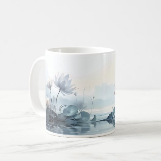 Malerei der Lotus-Blume Kaffeetasse (Vorderseite Links)
