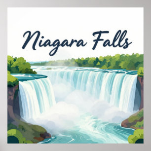Malerei der Niagara Fälle Landschaftsillustration Poster