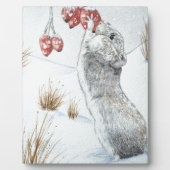 Malerei der niedlichen Mäuseschneeszene Fotoplatte (Vorderseite)