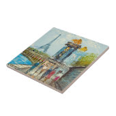 Malerei der Paris-Eiffelturm-Szene Fliese (Seite)