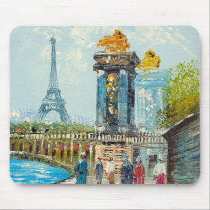 Malerei der Paris-Eiffelturm-Szene Mousepad