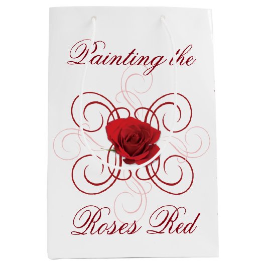 Malerei der Rose Rot 4 Mittlere Geschenktüte (Vorderseite)