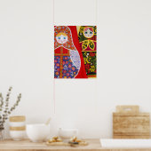 Malerei der russischen Matryoshka-Puppe Poster (Küche)