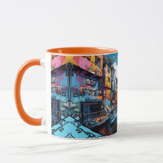 Malerei der Stadt Tasse (Links)
