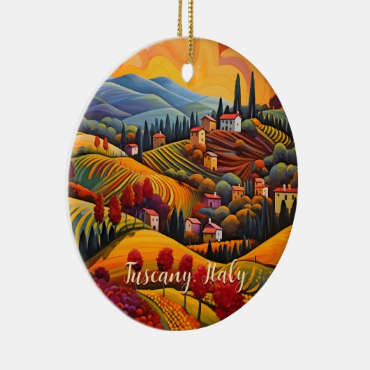 Malerei der Toskana im Herbst | Italien | Art der  Keramik Ornament (Rechts)